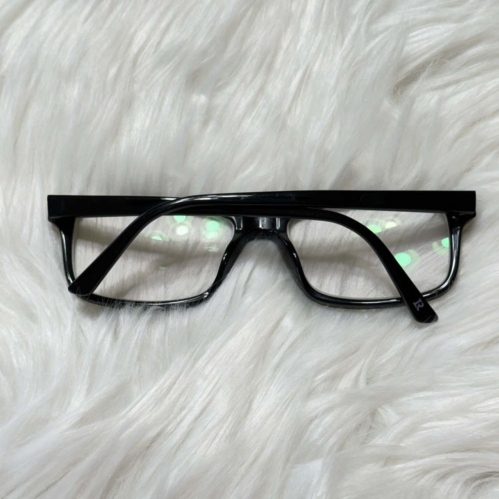 Black Rectangle Plastic Eyeglasses Frames Eyewear… - image 2